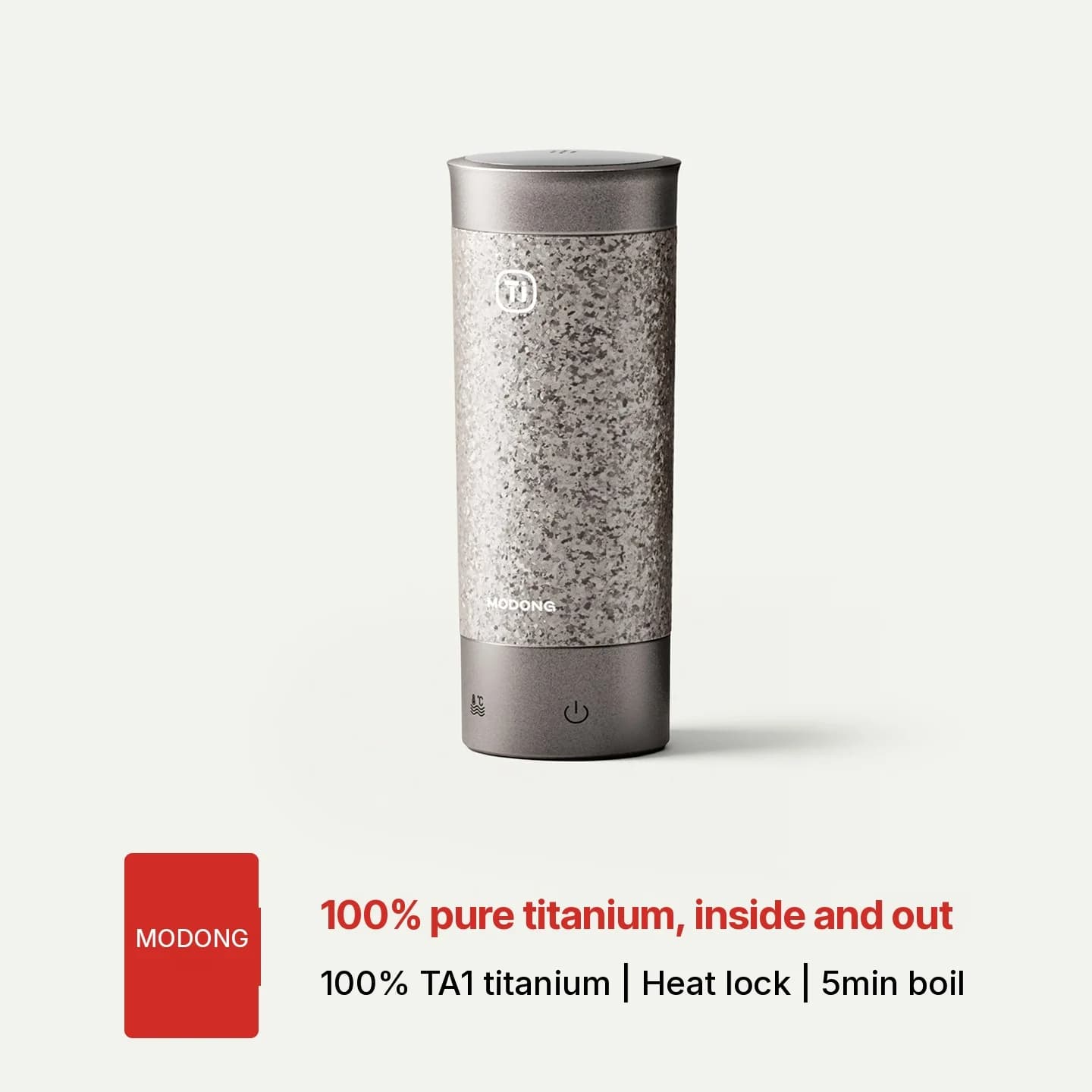 Caneca térmica elétrica de titânio 350ml com controle de temperatura