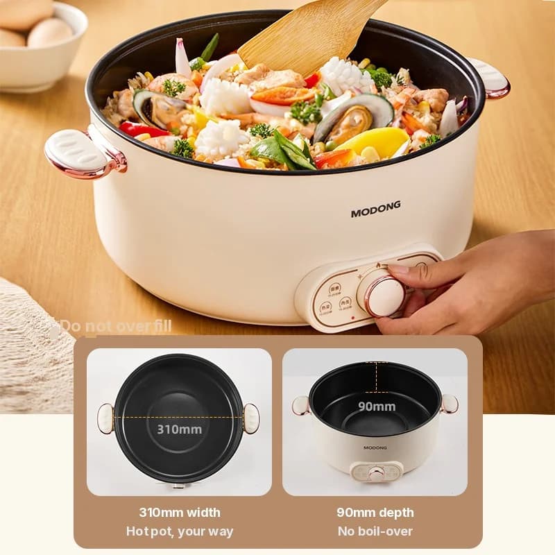 Panela Elétrica 6L com Cesta de Vapor, Antiaderente