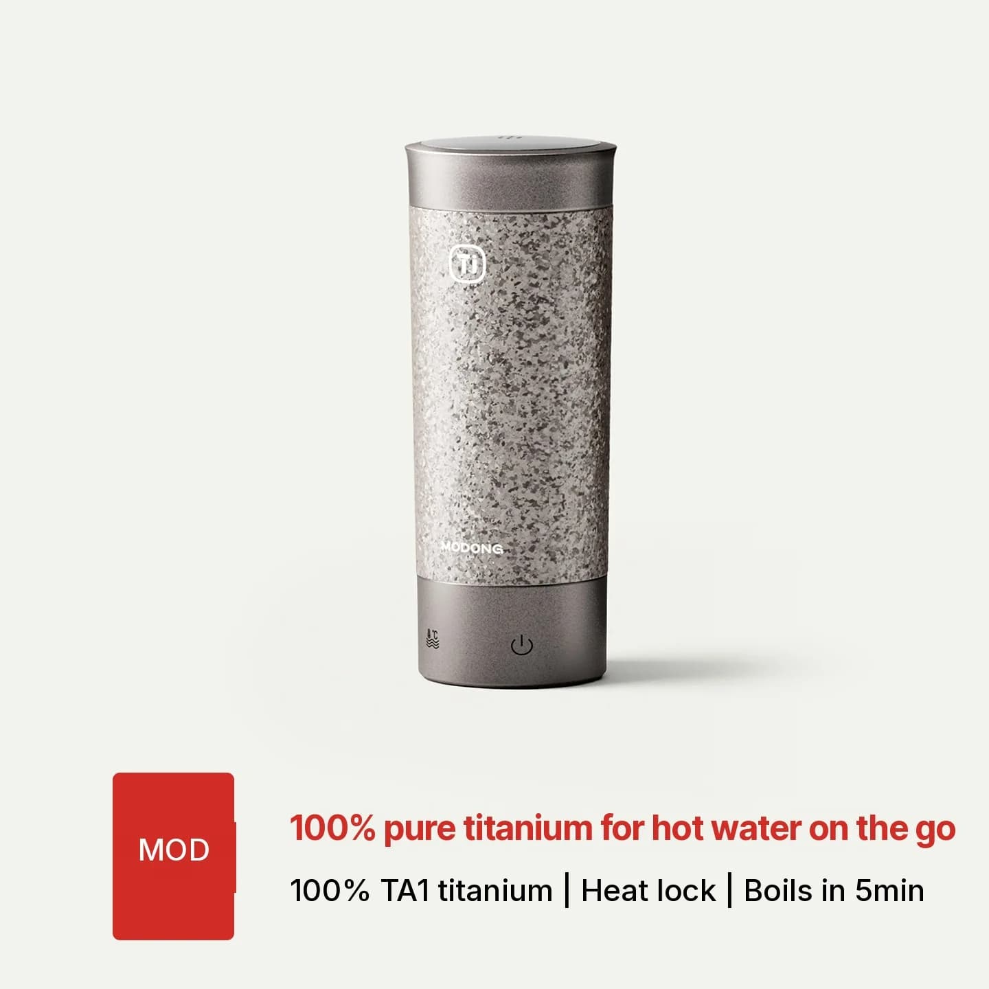 Copo Elétrico Portátil de Titânio 350ml Caixa de Presente