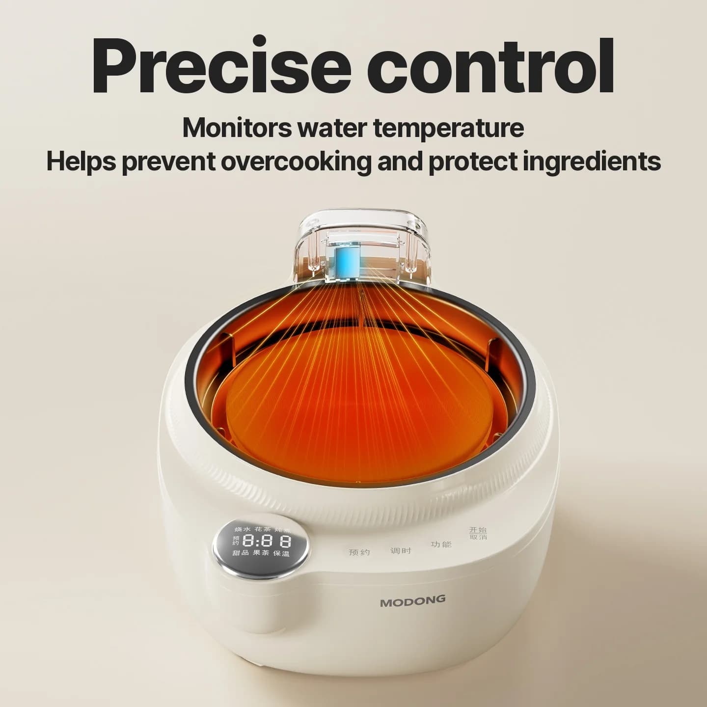 Chaleira Elétrica de Vidro com Controle de Temperatura, 1L