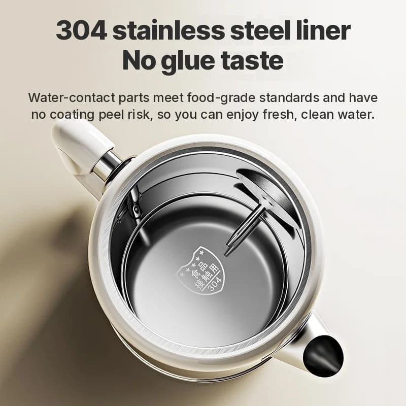 Chaleira Elétrica de Aço Inoxidável 304 1.8L Manter Aquecido 1500W