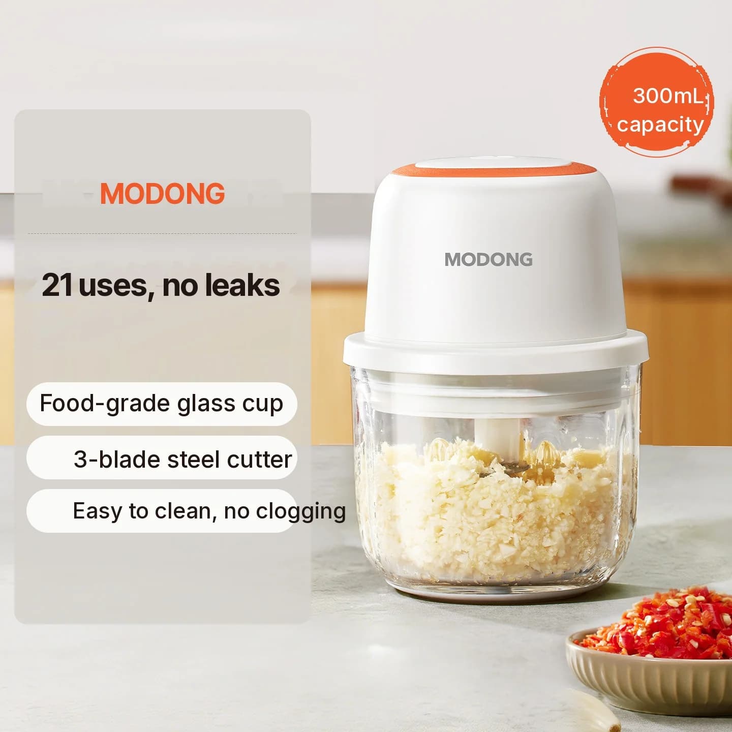 Preparador elétrico de comida para bebê copo de vidro 300ml 45W