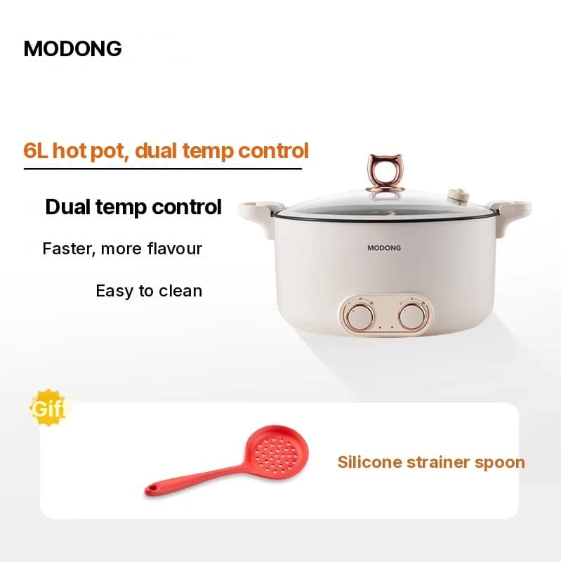 Panela Elétrica de Hot Pot com Divisória 6L-8L, 220V, 5-6 Pessoas