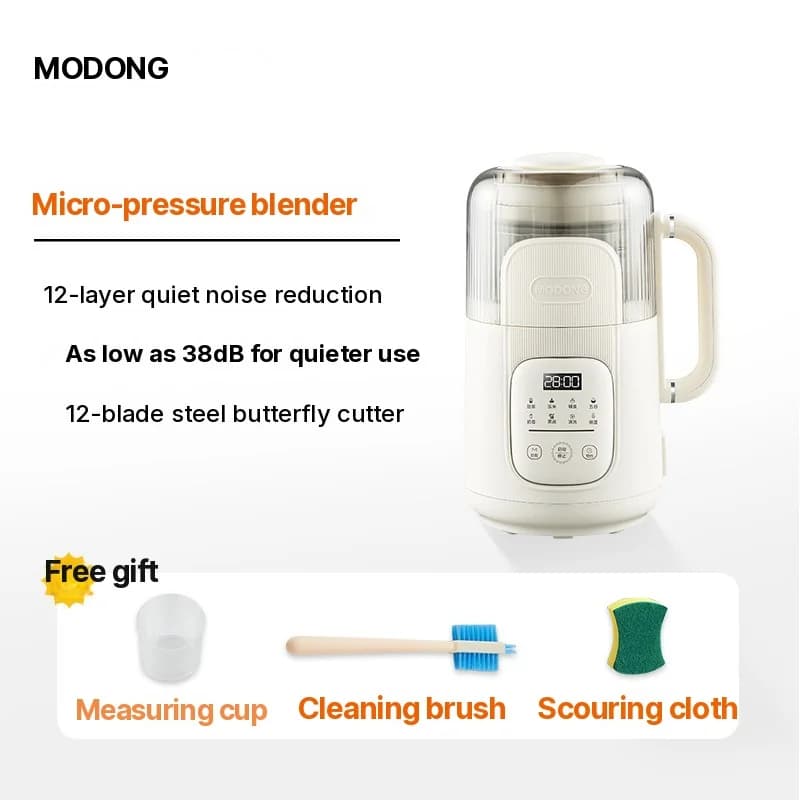 Liquidificador aquecido 1.2L com controle por toque, corpo de vidro