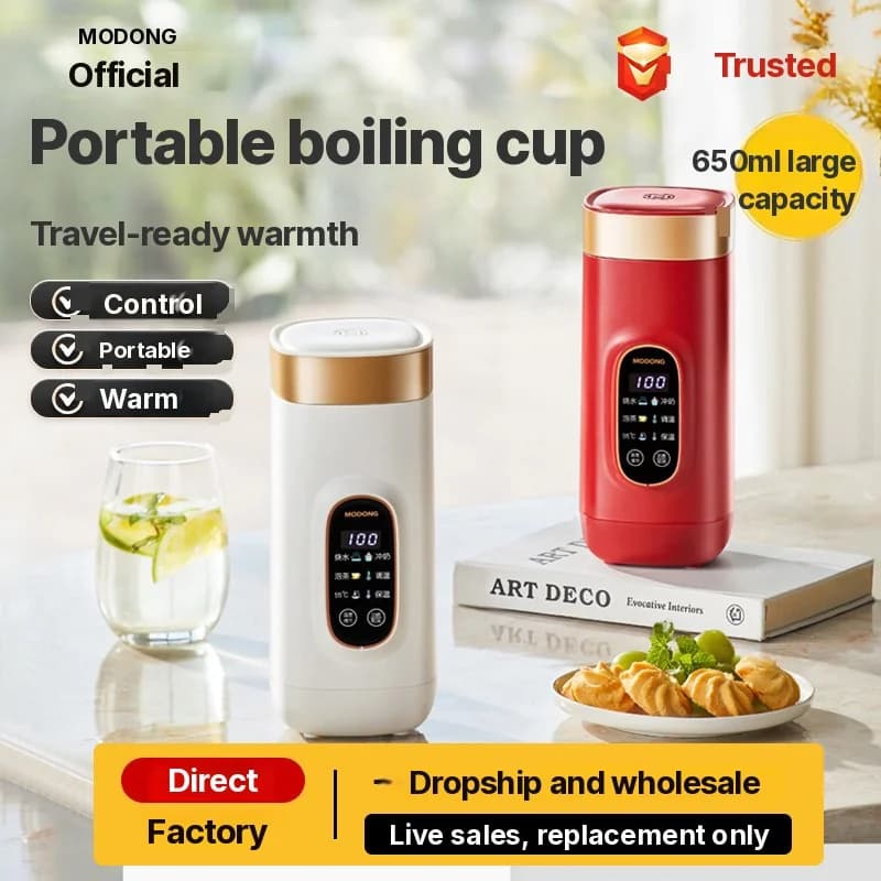 Copo Térmico Elétrico Portátil 650ml com Revestimento 304 ou 316