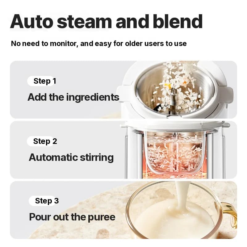 Processador de Alimentos para Bebê com Aquecimento, Vapor e Trituração