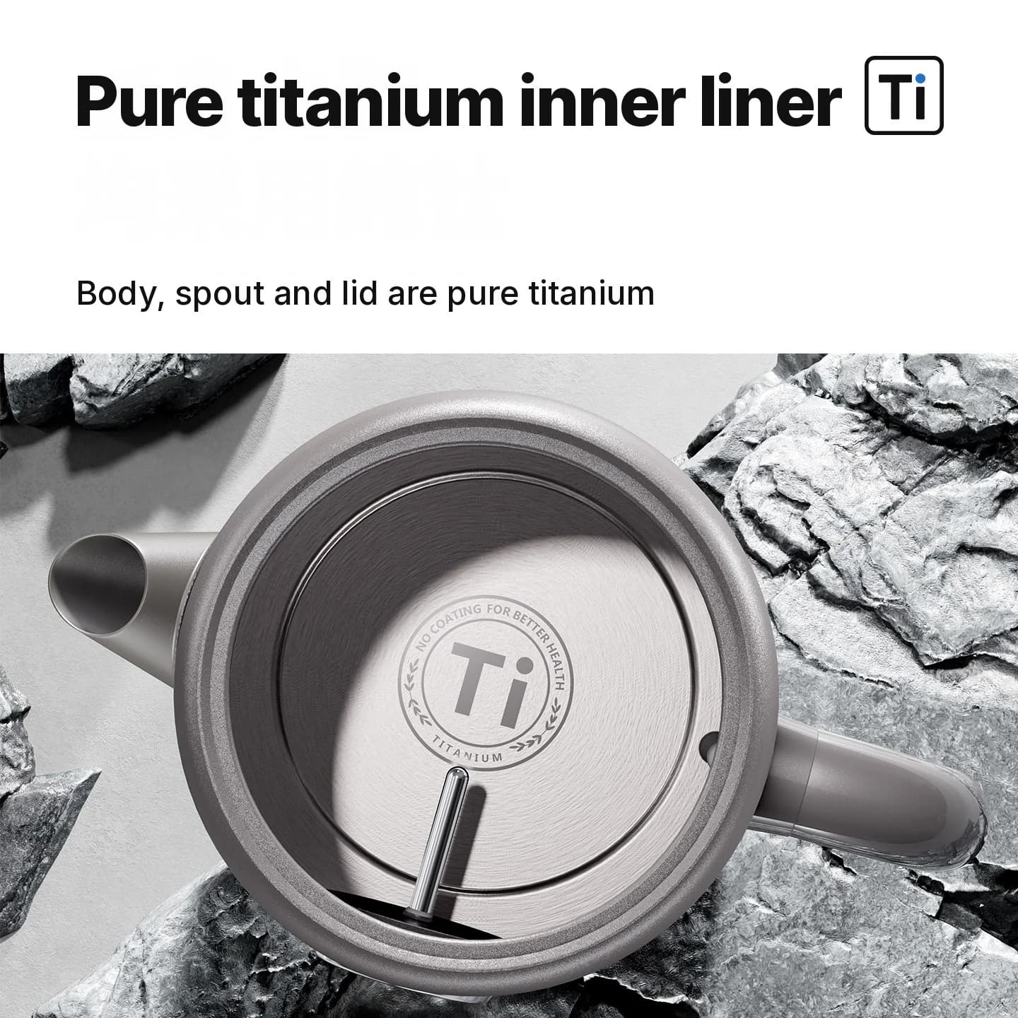 Chaleira Elétrica de Titânio Puro 1.8L com Display de Temperatura