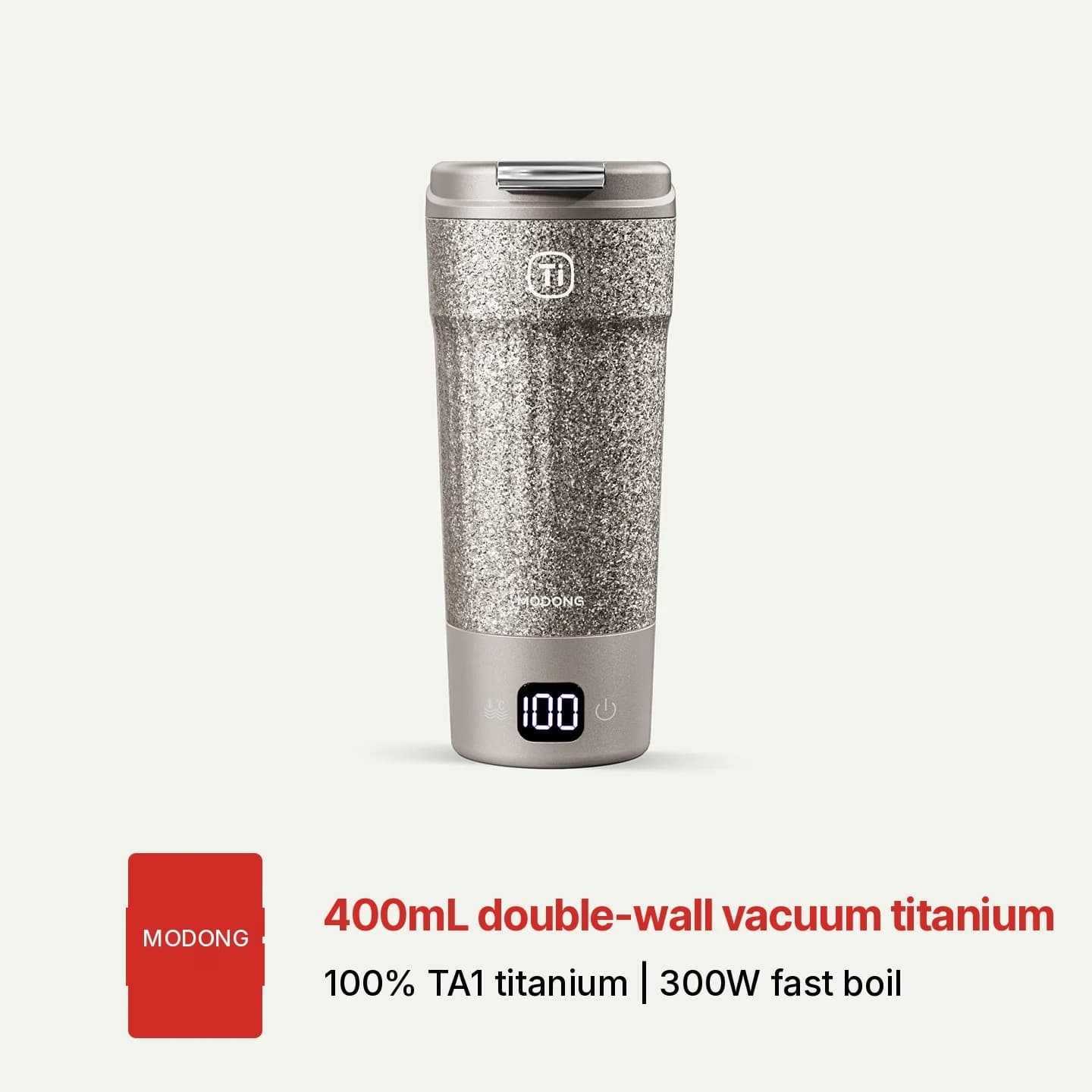 Caneca Térmica Elétrica Portátil de Titânio 400ml com Display de Temperatura