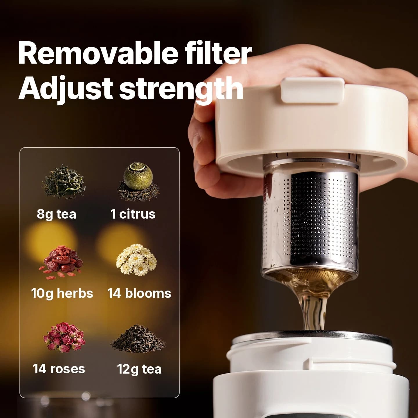 Copo Elétrico Portátil para Aquecimento de Água com Filtro, 220V