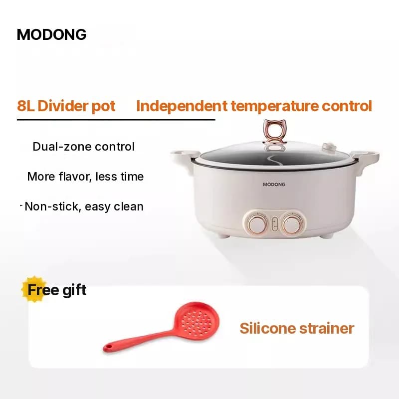Panela Elétrica de Hot Pot com Divisória 6L-8L, 220V, 5-6 Pessoas