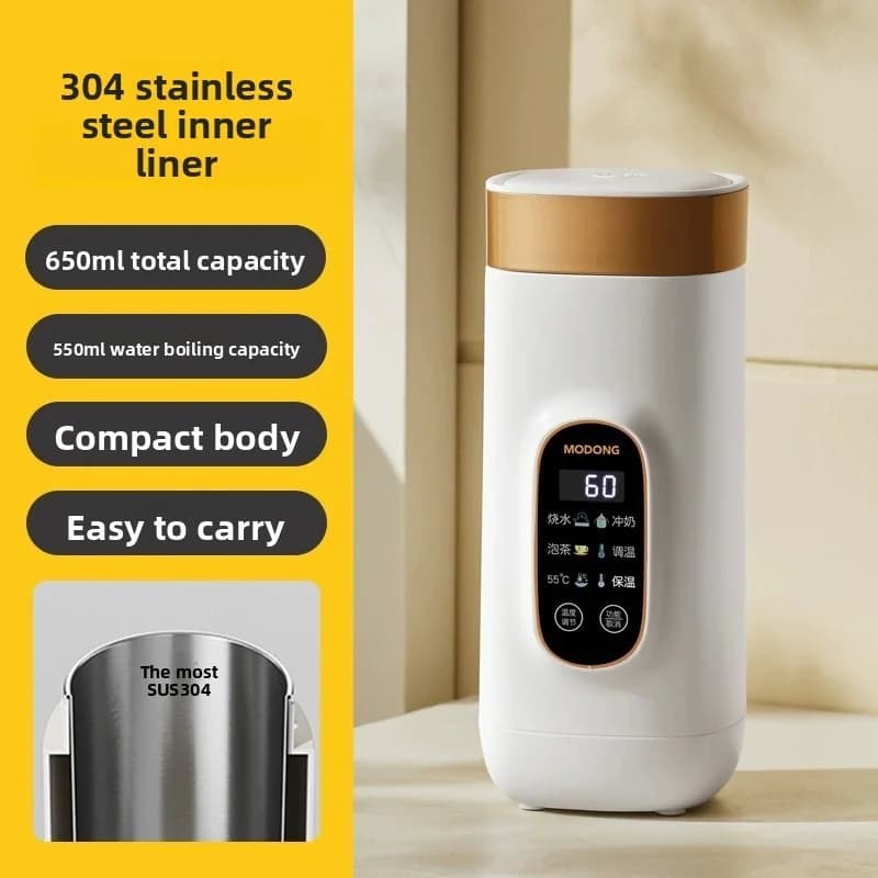 Copo Térmico Elétrico Portátil 650ml com Revestimento 304 ou 316
