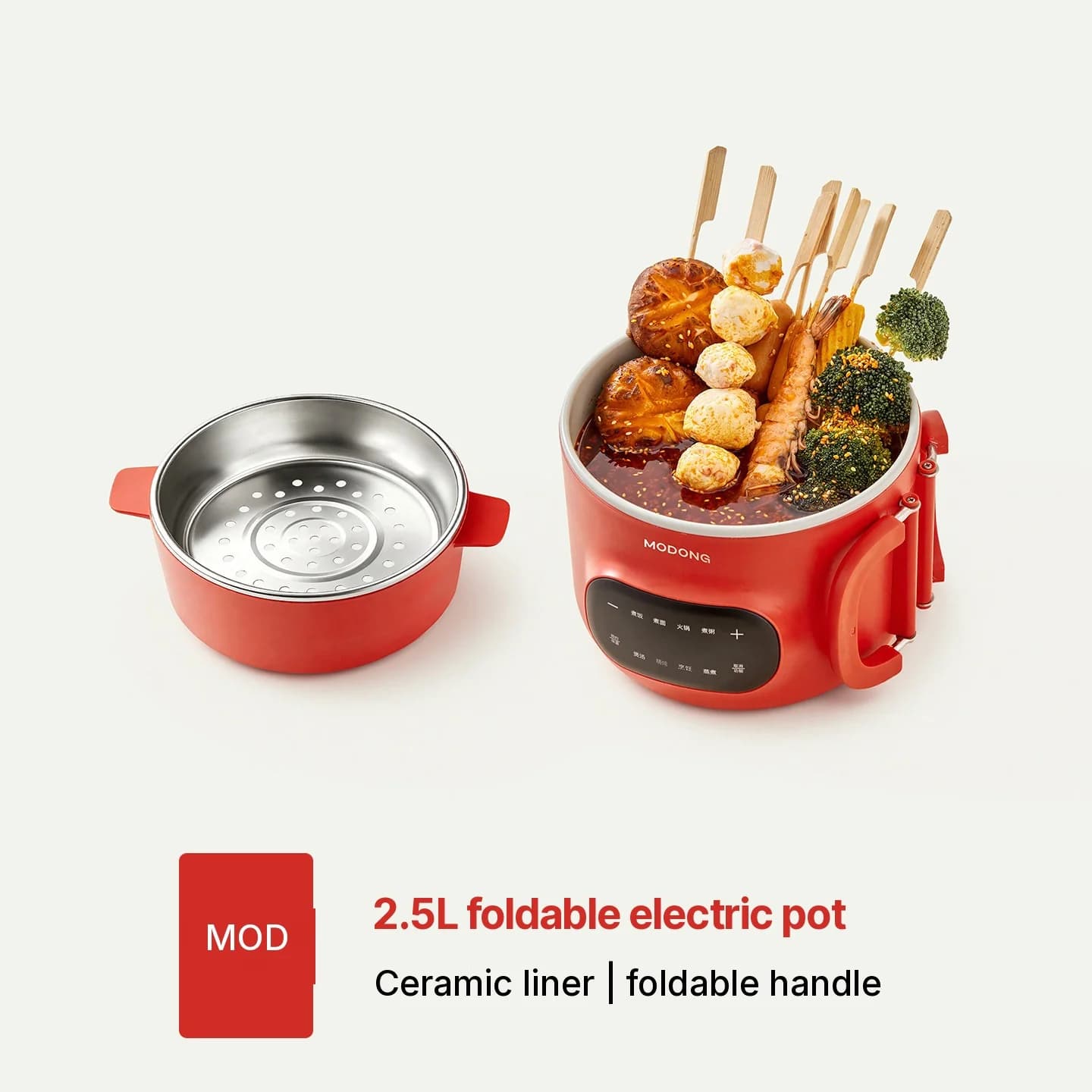 Panela Elétrica 2.5L com Vapor e Revestimento Cerâmico