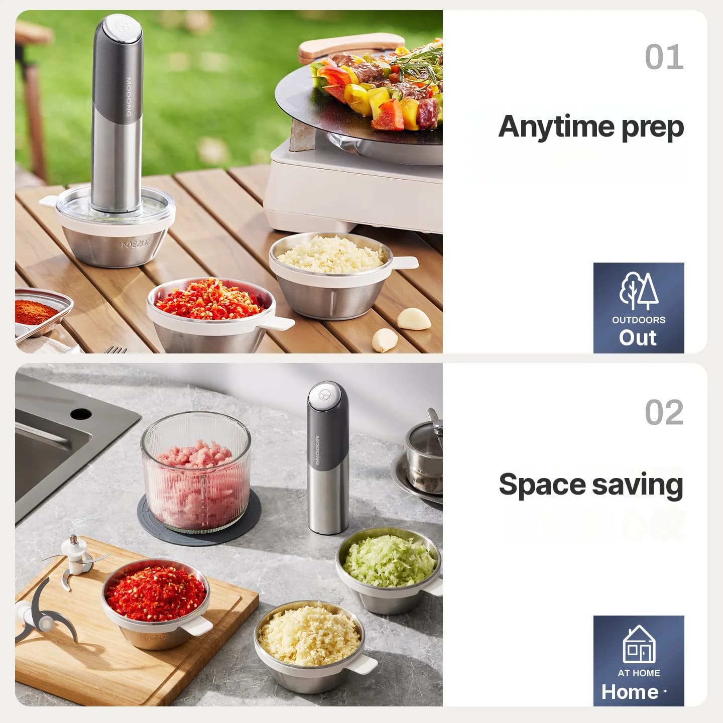 Processador de Alimentos Elétrico Sem Fio 100W Mini Triturador de Alho