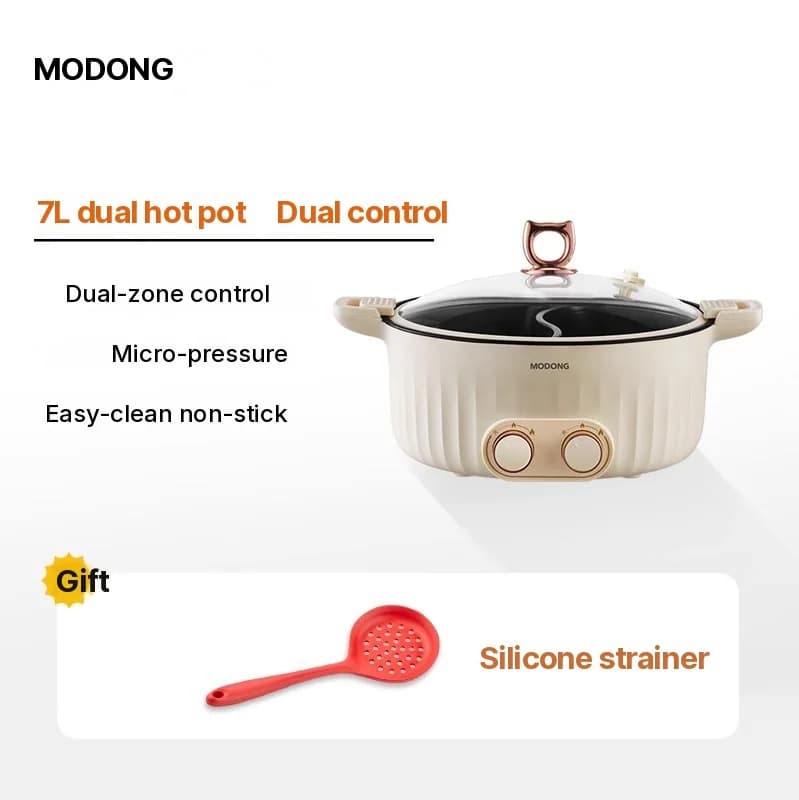 Panela Elétrica de Hot Pot com Divisória 6L-8L, 220V, 5-6 Pessoas