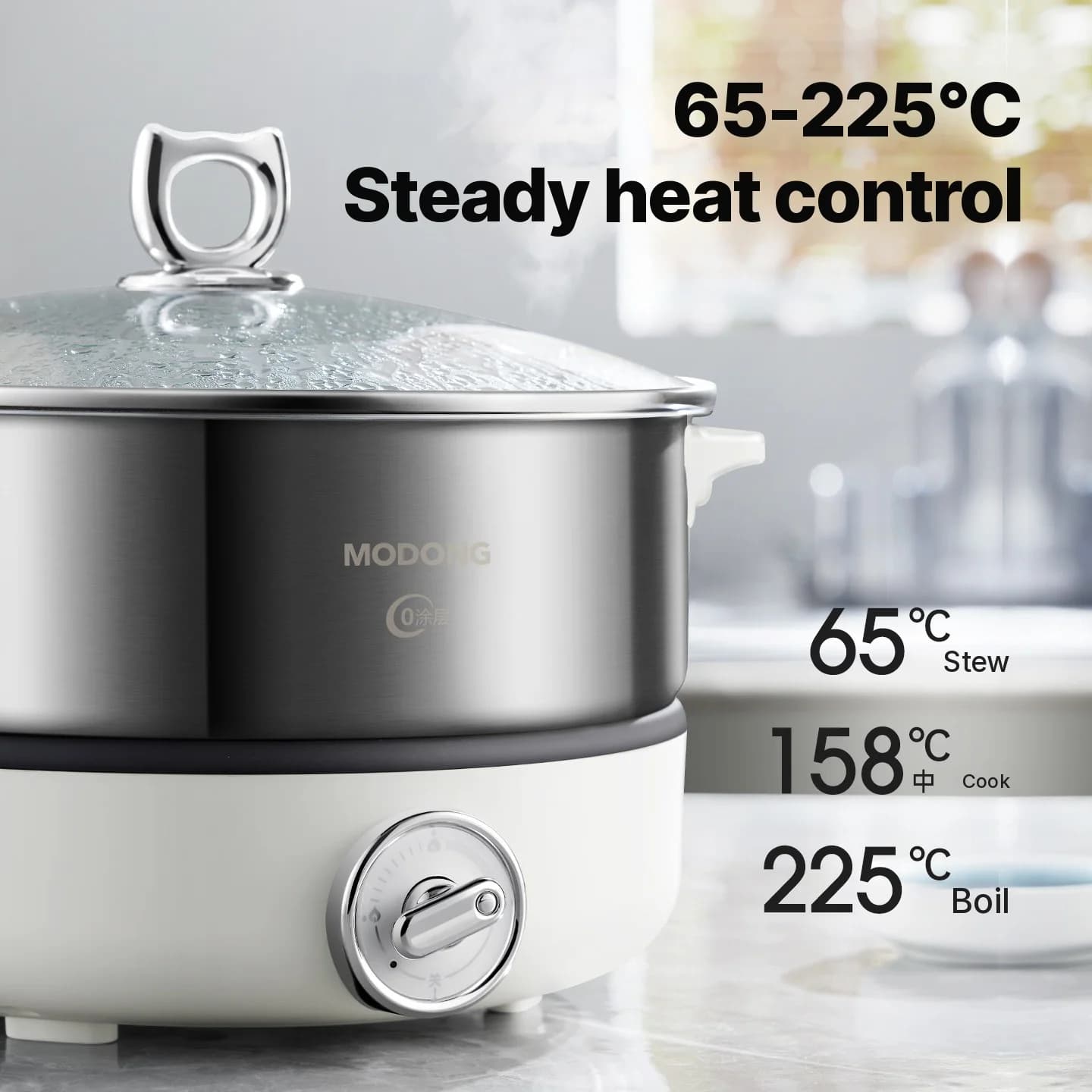 Panela Elétrica Dividida Com Revestimento Interno de Aço Inoxidável 1500W
