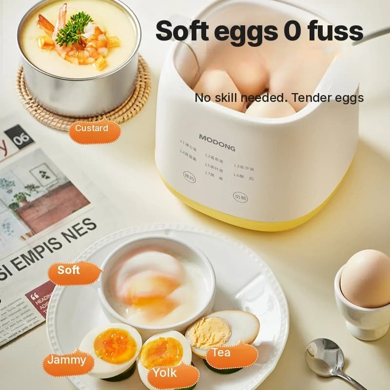 Fervedor elétrico de ovos 4-6 ovos com tigela para creme de ovos