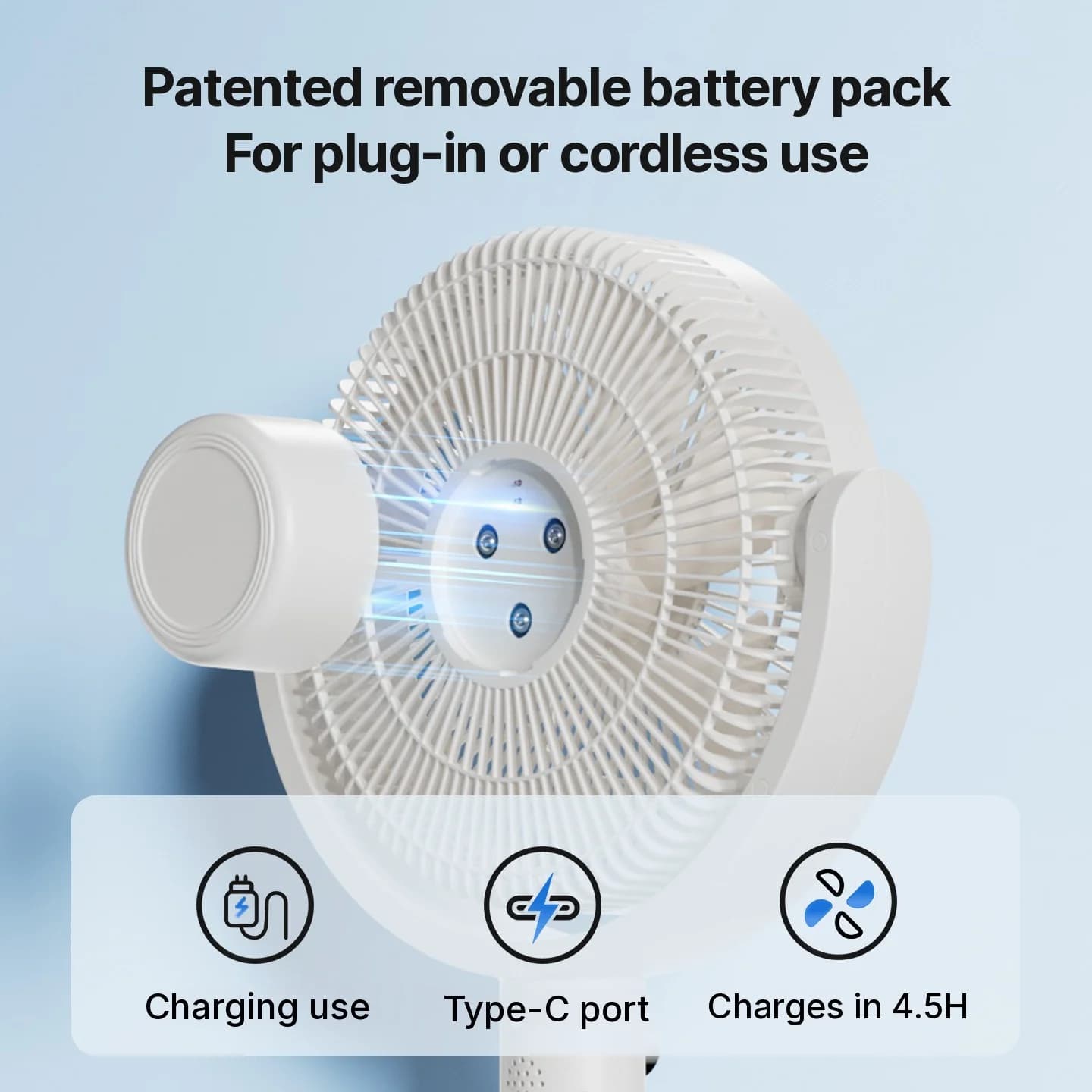 Ventilador de circulação de ar de mesa com controle por voz e oscilação