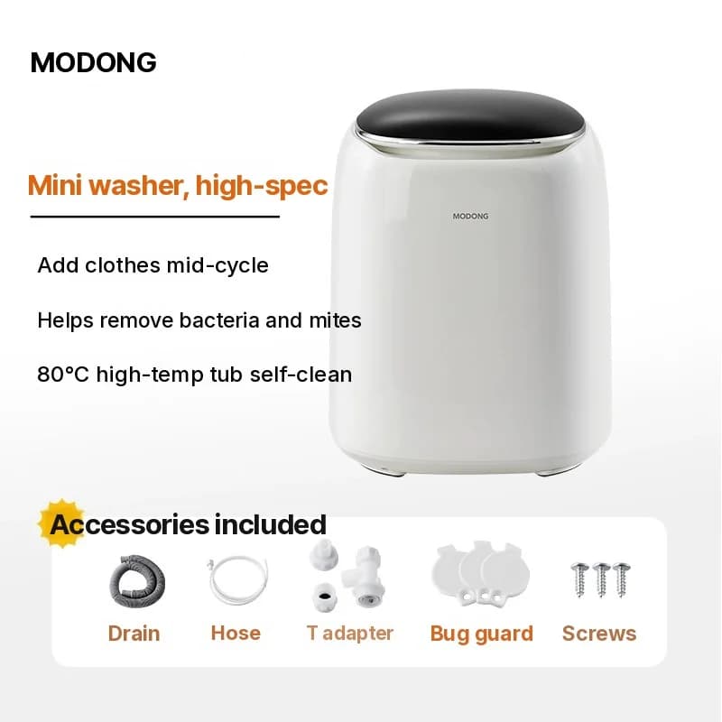 Mini Máquina de Lavar Totalmente Automática com Secadora