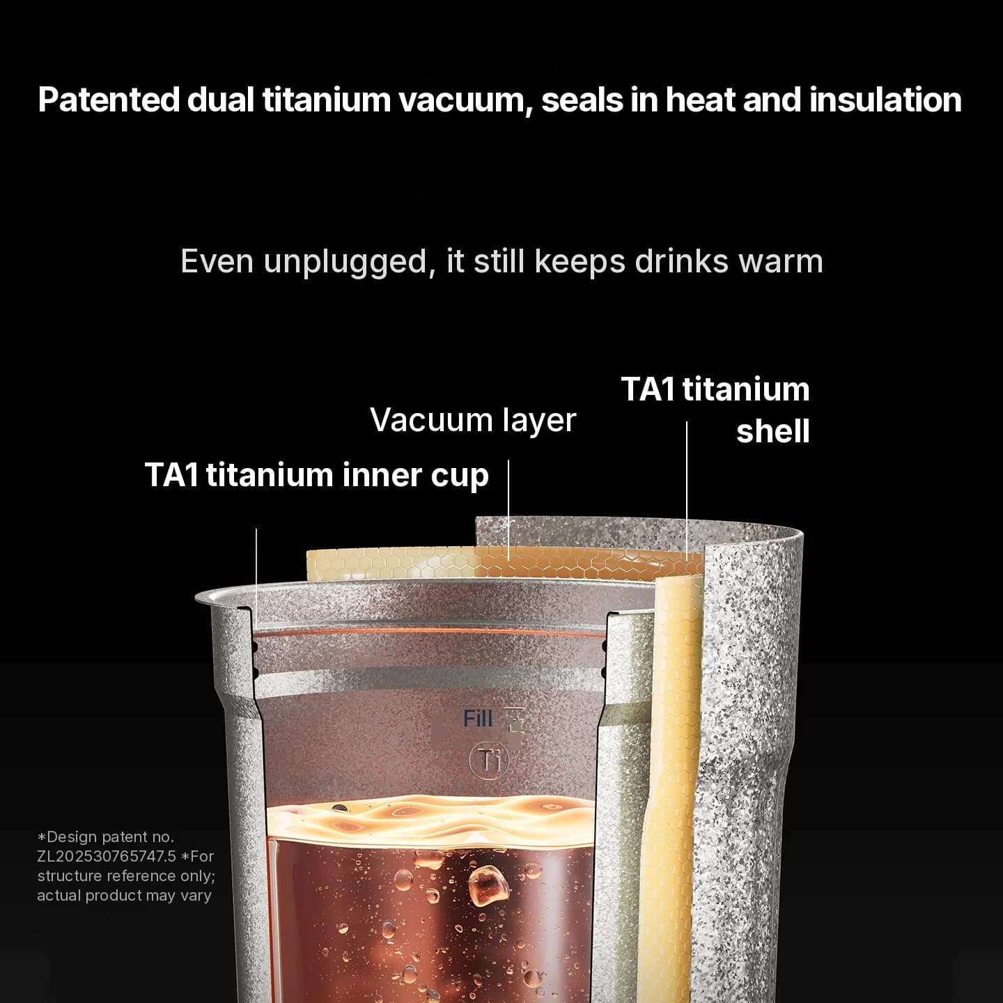 Copo Elétrico de Viagem em Titânio 400ml com Display de Temperatura