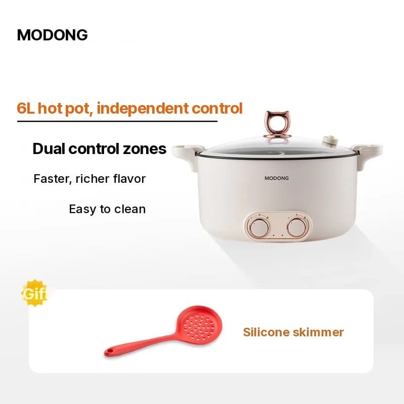 Panela Elétrica Dividida 6L-8L, 220V, 5-6 Pessoas