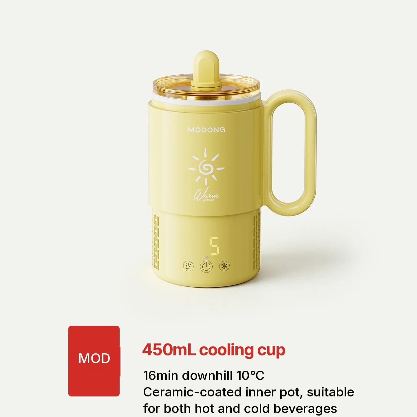 Copo Portátil de Aquecimento e Resfriamento 450mL 36W Controle por Toque