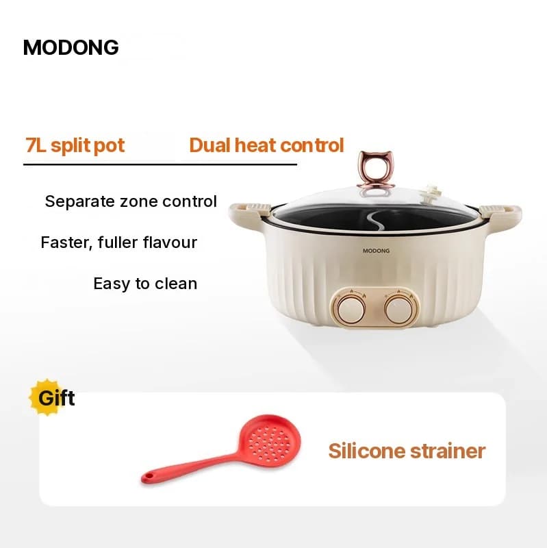 Panela Elétrica Dividida 6L-8L, 220V, 5-6 Pessoas