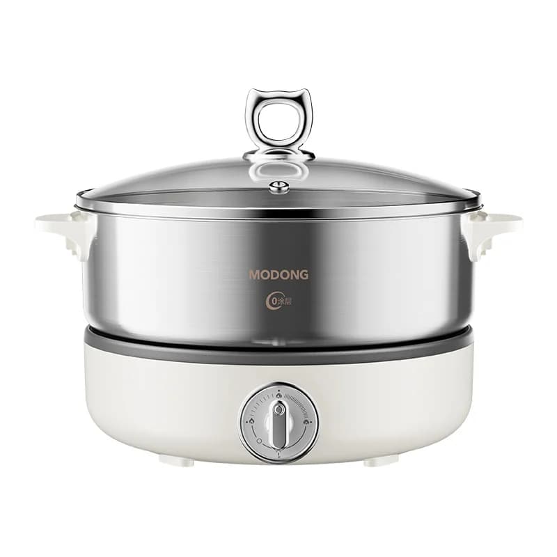 Panela Elétrica Dividida Com Revestimento Interno de Aço Inoxidável 1500W