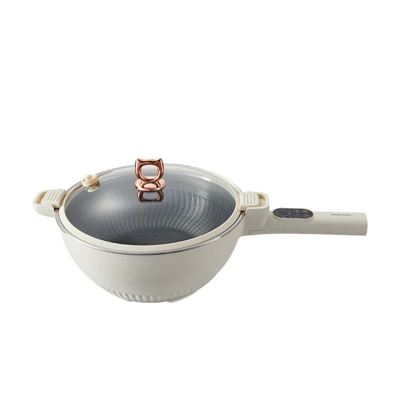 Panela elétrica de cozimento 6L com vaporizador de aço inoxidável