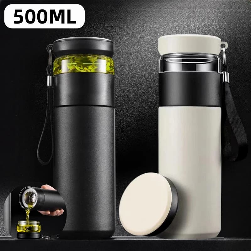 Garrafa Térmica 500 ml com Infusor de Chá
