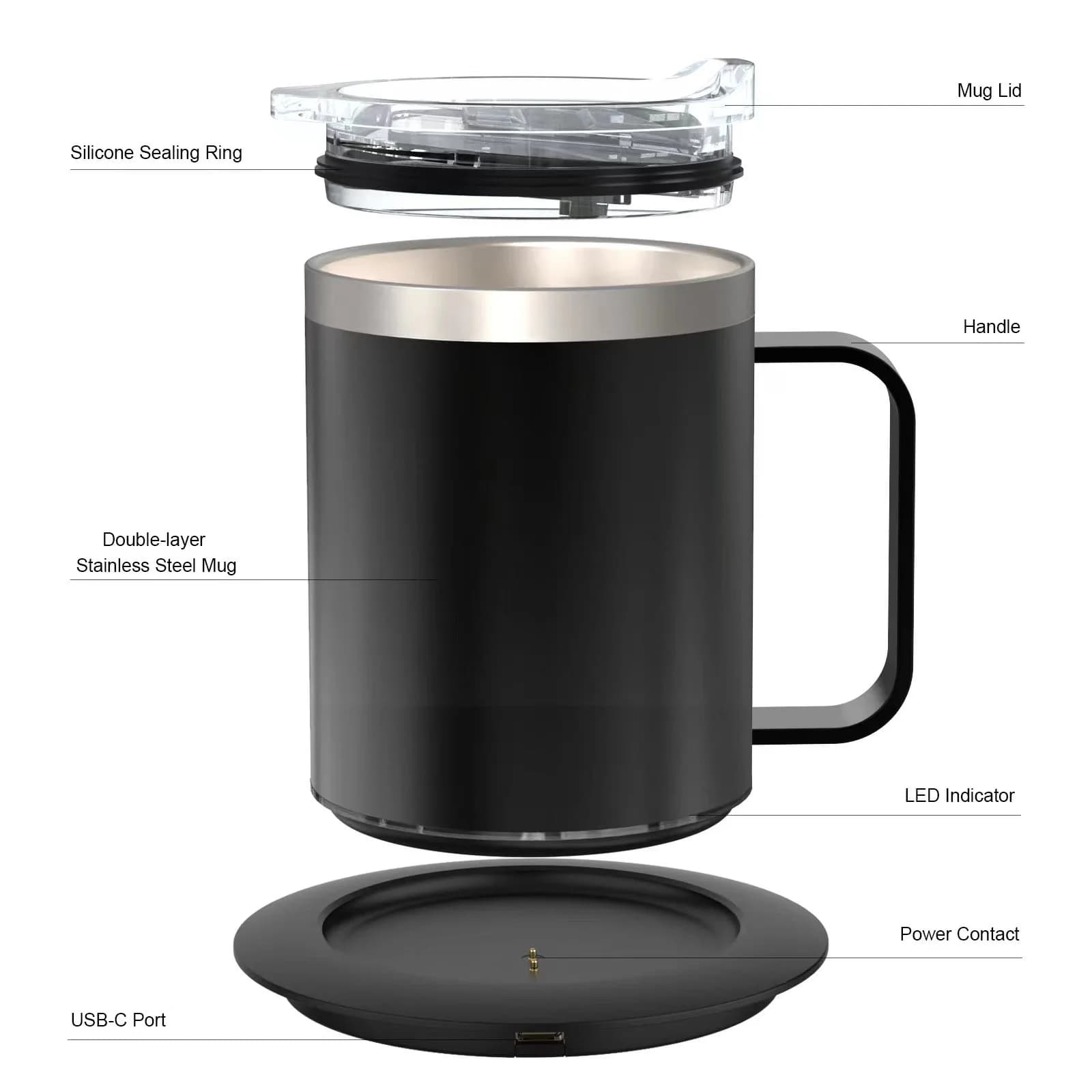 Caneca de Café Aquecida USB 12oz