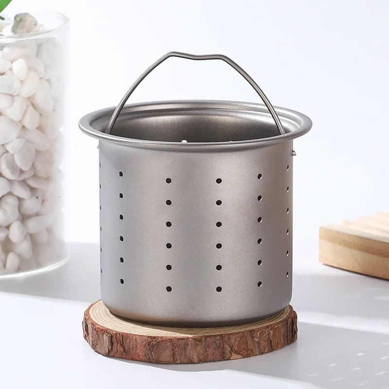 Caneca com Infusor de Chá em Titânio Puro 450ml